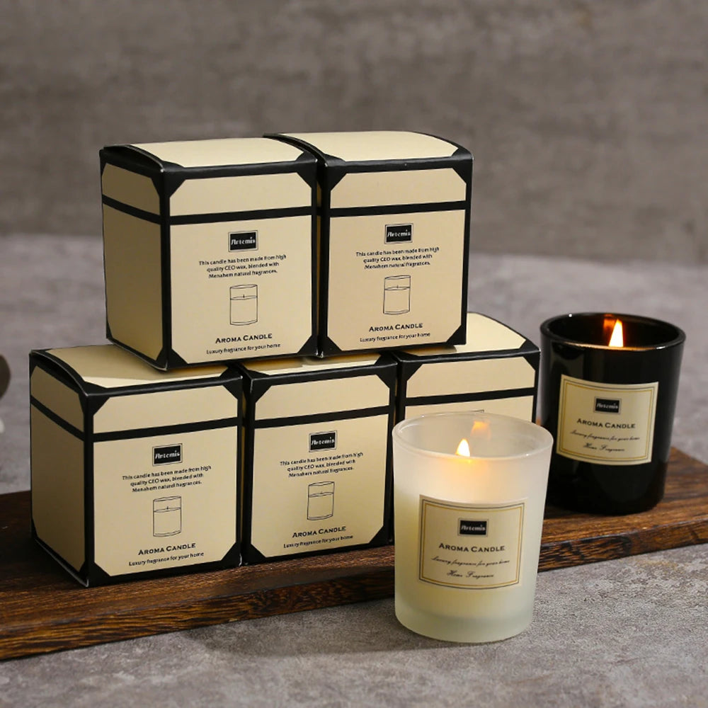 handmade soy wax scented candle in cup-shaped design for aromatherapy and home decor
