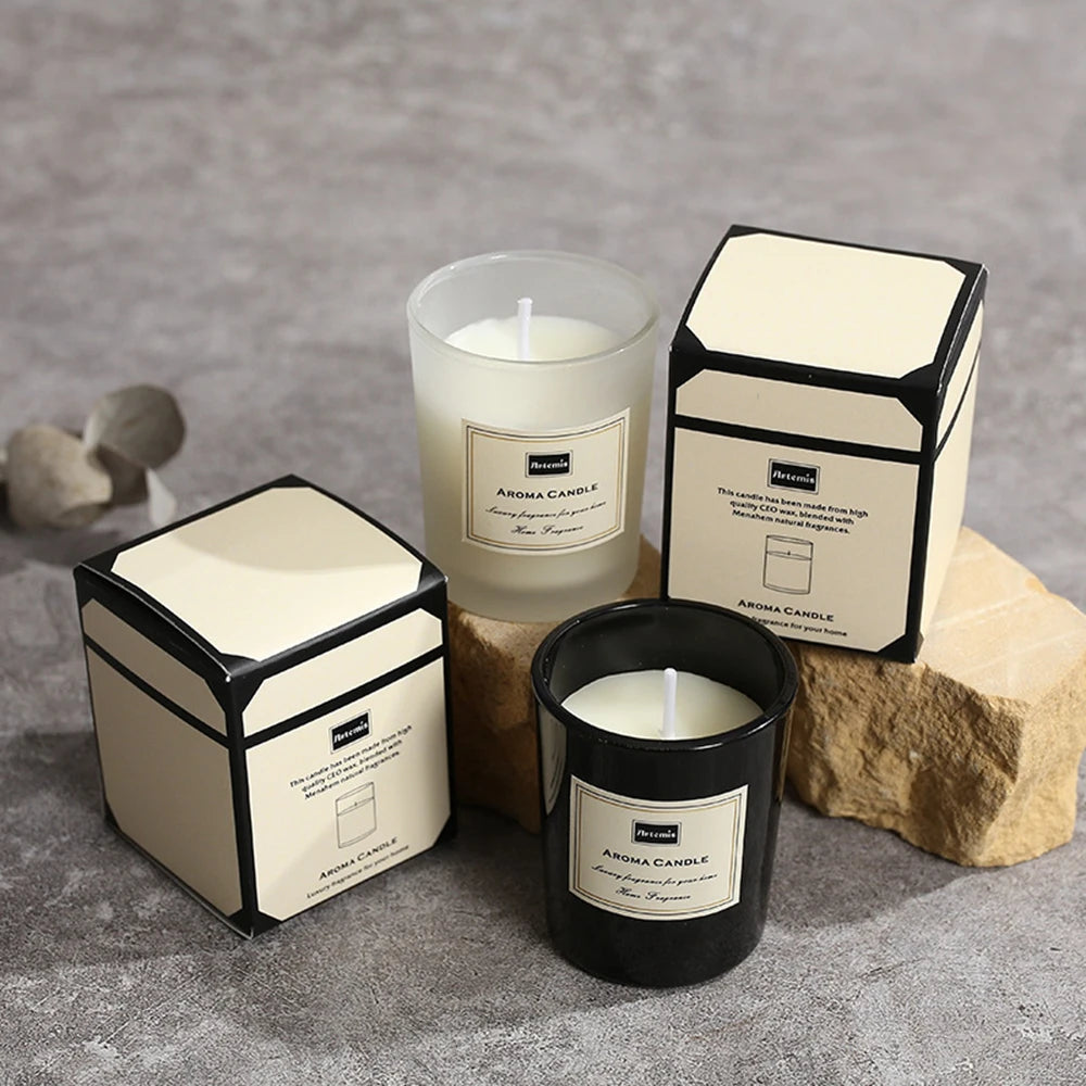 handmade soy wax scented candle in cup-shaped design for aromatherapy and home decor