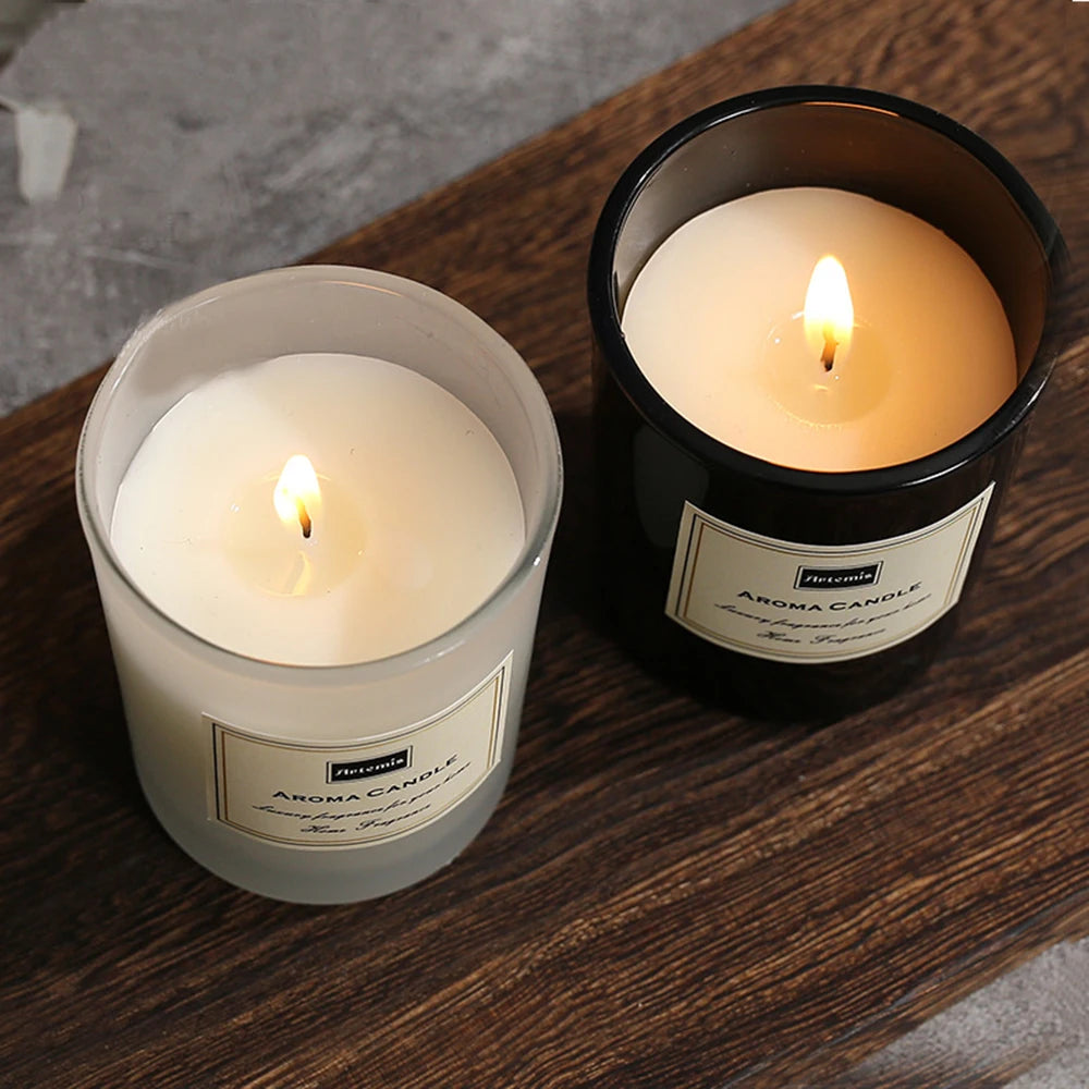 handmade soy wax scented candle in cup-shaped design for aromatherapy and home decor