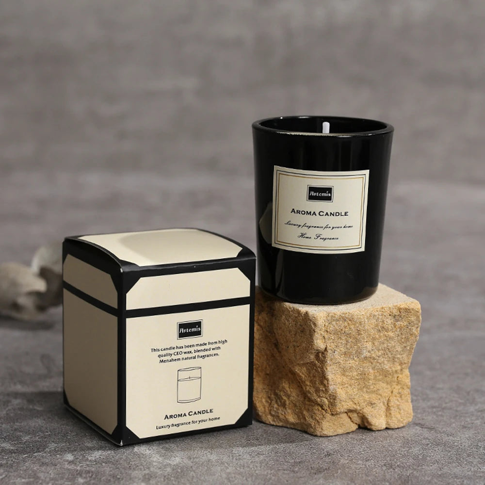 handmade soy wax scented candle in cup-shaped design for aromatherapy and home decor