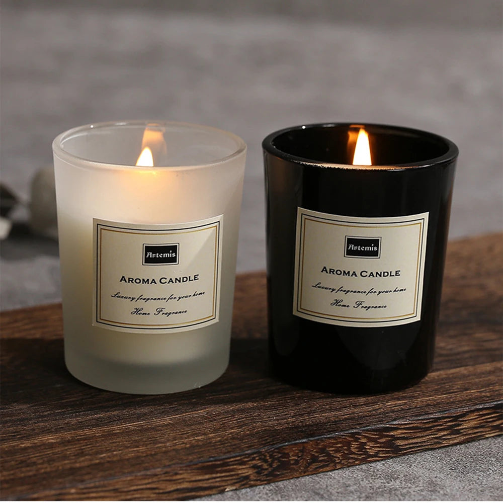 handmade soy wax scented candle in cup-shaped design for aromatherapy and home decor