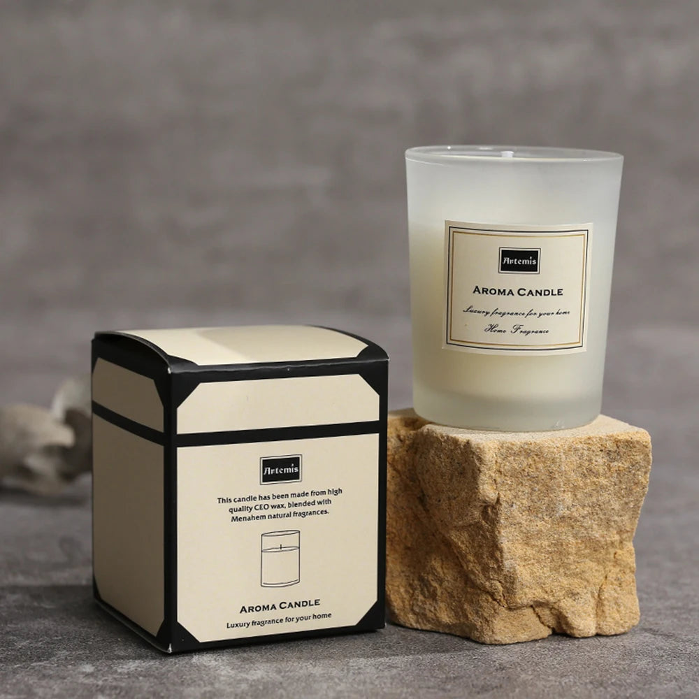 handmade soy wax scented candle in cup-shaped design for aromatherapy and home decor